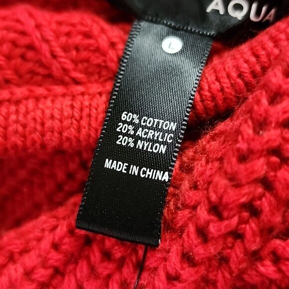 Aqua One Shoulder Red Sweater Large NWT - Picture 6 of 6